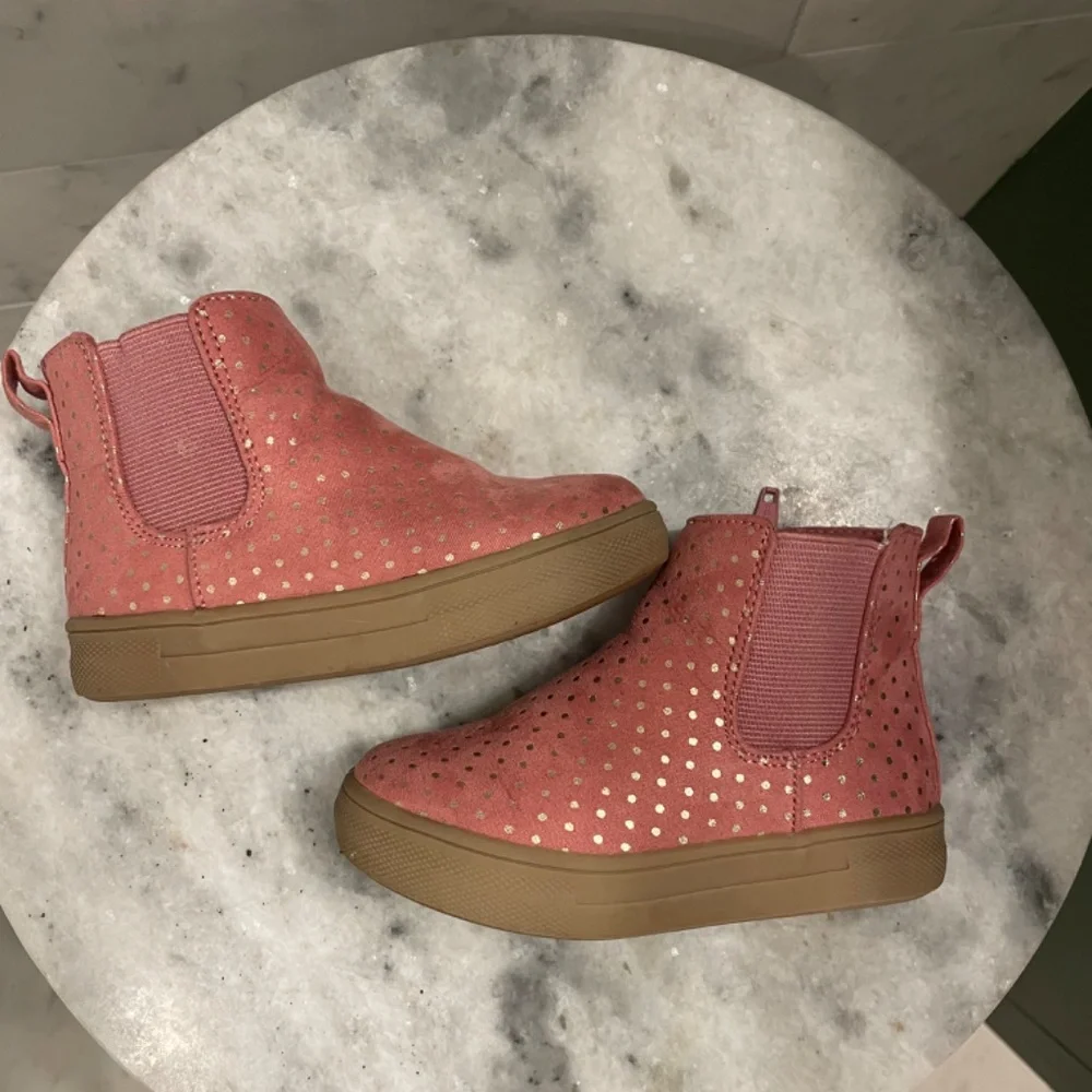 GAP Kids Pink Polka Dot & Black Chelsea Boots